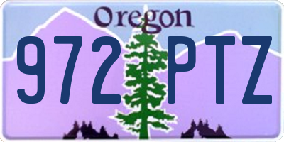 OR license plate 972PTZ