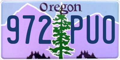 OR license plate 972PUO