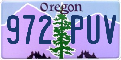 OR license plate 972PUV