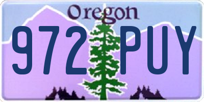 OR license plate 972PUY