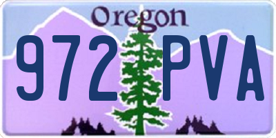 OR license plate 972PVA