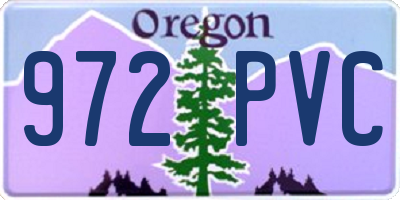 OR license plate 972PVC