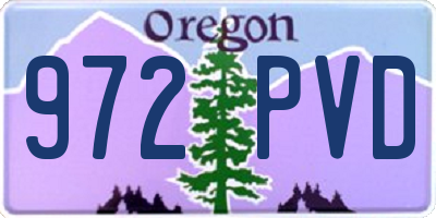 OR license plate 972PVD