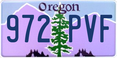 OR license plate 972PVF