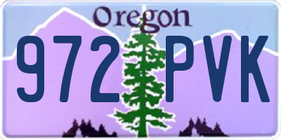 OR license plate 972PVK