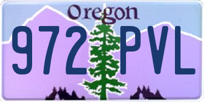 OR license plate 972PVL