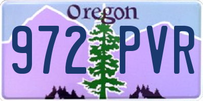 OR license plate 972PVR
