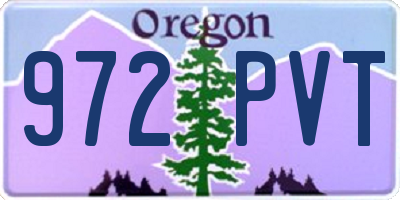 OR license plate 972PVT