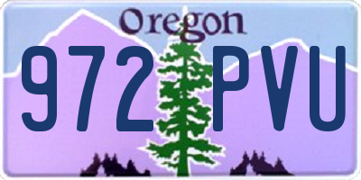 OR license plate 972PVU
