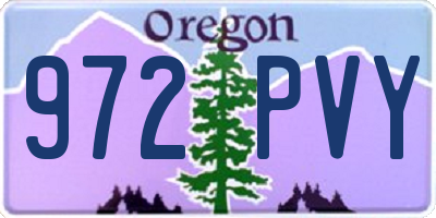 OR license plate 972PVY