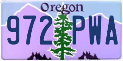 OR license plate 972PWA