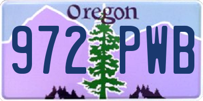 OR license plate 972PWB
