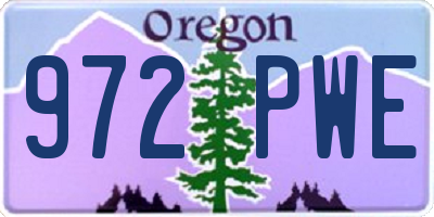 OR license plate 972PWE