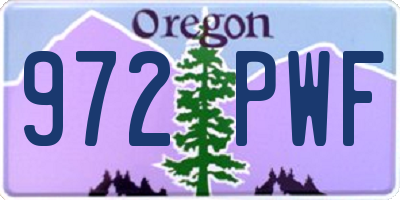 OR license plate 972PWF