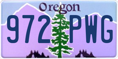 OR license plate 972PWG