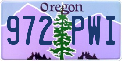 OR license plate 972PWI