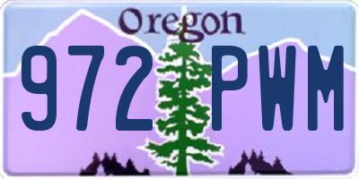 OR license plate 972PWM