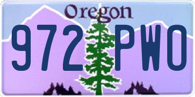 OR license plate 972PWO