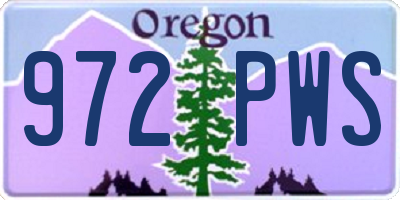 OR license plate 972PWS