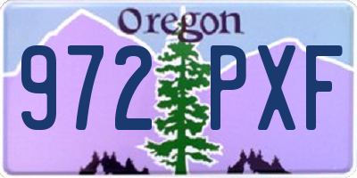 OR license plate 972PXF