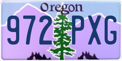 OR license plate 972PXG