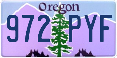 OR license plate 972PYF