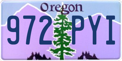 OR license plate 972PYI