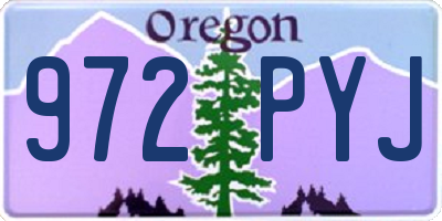 OR license plate 972PYJ
