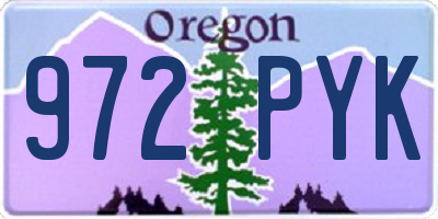 OR license plate 972PYK