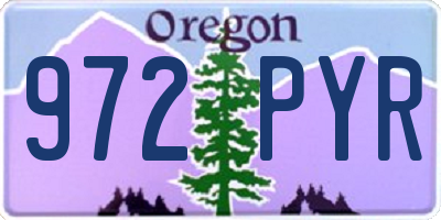 OR license plate 972PYR