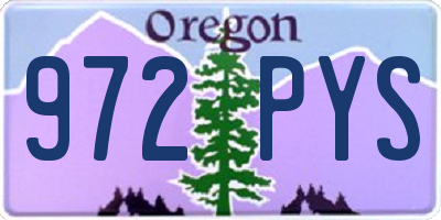 OR license plate 972PYS