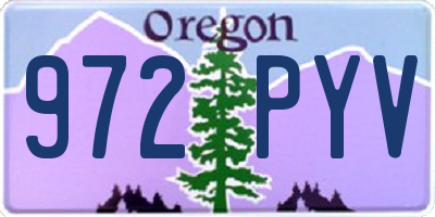 OR license plate 972PYV