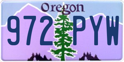 OR license plate 972PYW