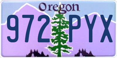 OR license plate 972PYX