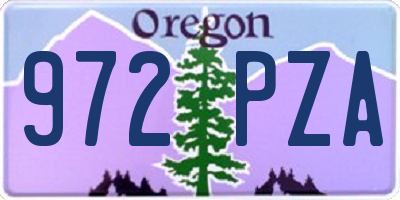 OR license plate 972PZA