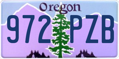 OR license plate 972PZB