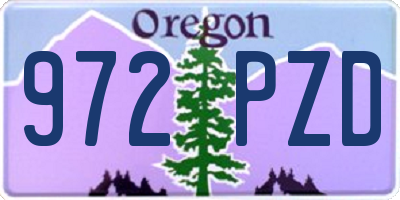 OR license plate 972PZD