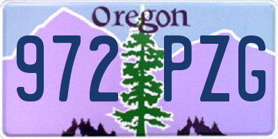 OR license plate 972PZG