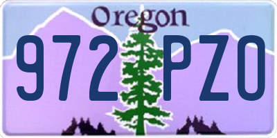 OR license plate 972PZO