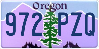 OR license plate 972PZQ