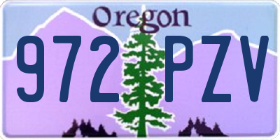 OR license plate 972PZV