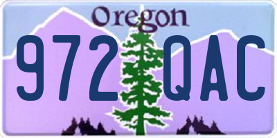 OR license plate 972QAC