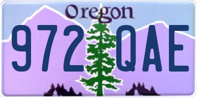 OR license plate 972QAE