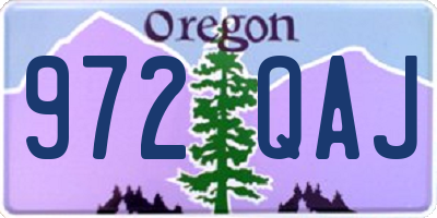 OR license plate 972QAJ