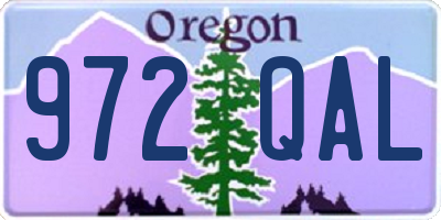 OR license plate 972QAL