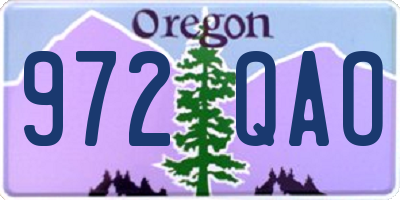 OR license plate 972QAO