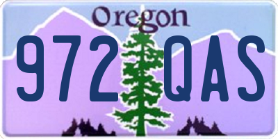 OR license plate 972QAS