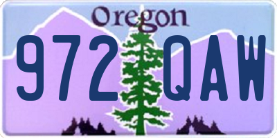 OR license plate 972QAW