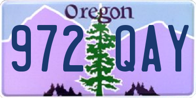 OR license plate 972QAY