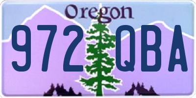 OR license plate 972QBA
